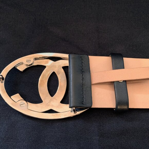 Chanel Black Calfskin Belt Silver CC Buckle (95/38) 2000 - Picture 14 of 14